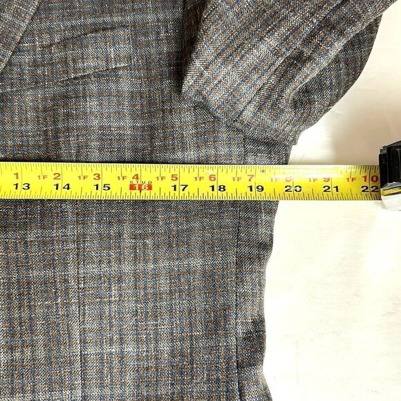 Lauren Ralph Lauren Wool Silk Linen Blend Plaid Single Breasted Blazer 40R - Picture 12 of 12